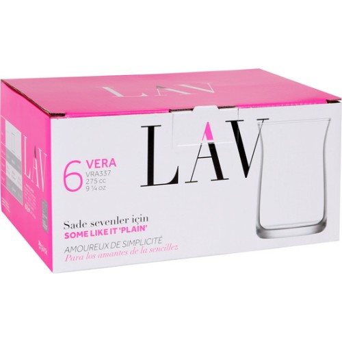 Set of 6 Vera Glasses 275cc - Elegant Drinkware
