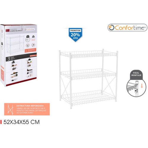 3-Tier Metal Shelf 52x34x55 Confortime