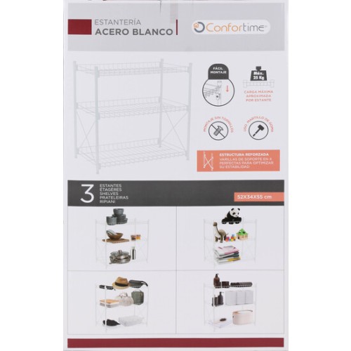 3-Tier Metal Shelf 52x34x55 Confortime