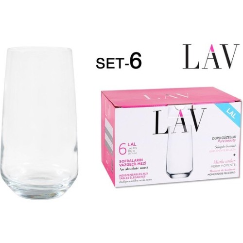 Set de 6 vasos altos 480cc Lal