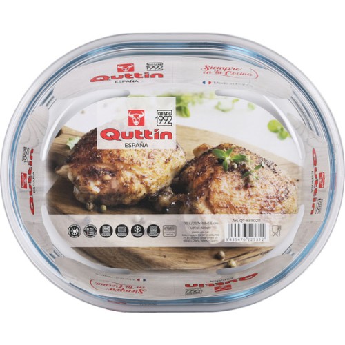 Oval Glass Pie Mold 23.5x19cm Quttin