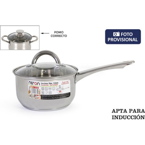 Cazo Inducción Acero 16cm con Tapa New Neron