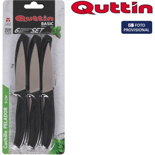 Set of 6 Basic Peeler Knives 9cm