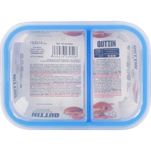 Rectangular Lunch Box 18.3x14x6.3cm Quttin