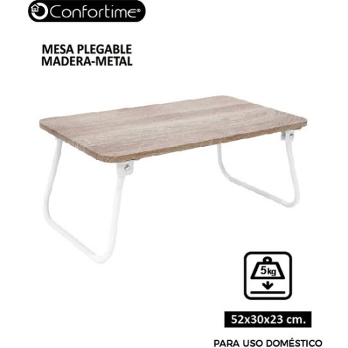 Mesa Madera Plegable Met.white 52x30x23