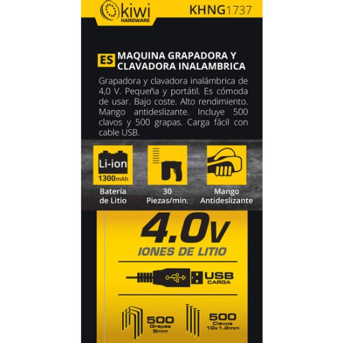 Grapadora/Clavadora Inalambrica para Uso Oficina