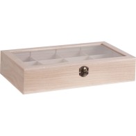 12-Compartment Tea Box - Natural Color
