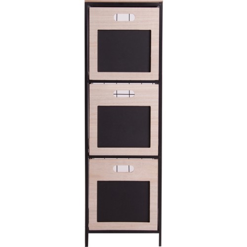 Iron and MDF 3-Drawer Chest for Storage