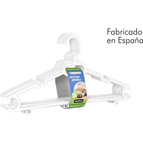 Set 8 Perchas PlÁstico 43x22cm Ruth