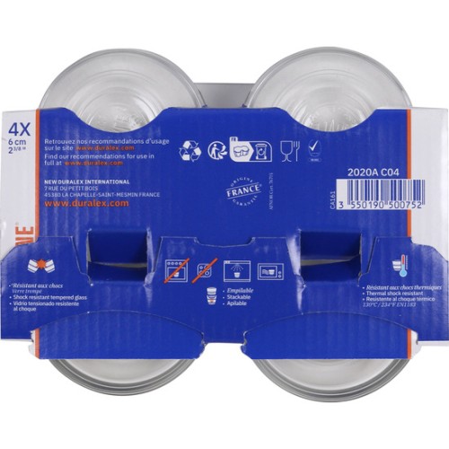 Set of 4 Stackable Bowls 36cc Transparent Lys - Space-saving Kitchenware