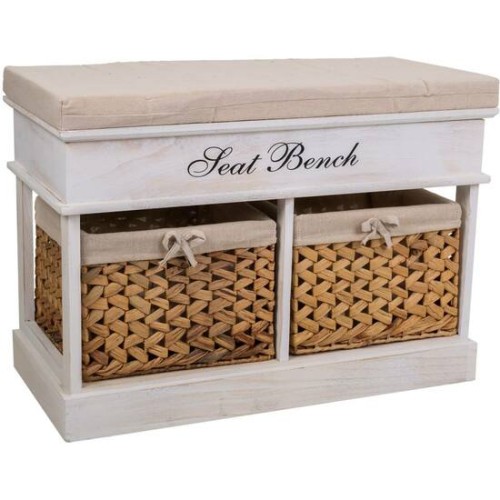Wooden Stool Stylish Dual Storage
