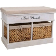 Banqueta De Madera Estilo Almacenamiento Doble