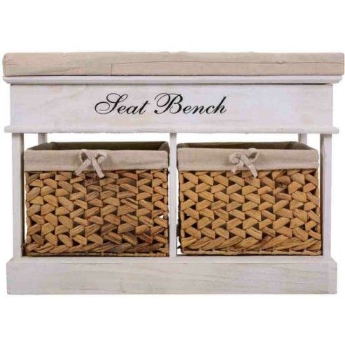 Wooden Stool Stylish Dual Storage