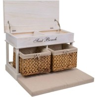 Banqueta De Madera Estilo Almacenamiento Doble