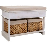 Banqueta De Madera Estilo Almacenamiento Doble