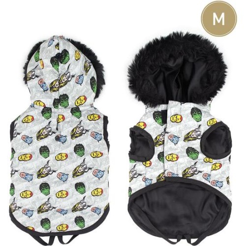 M Avengers Gray Padded Coat for Dogs