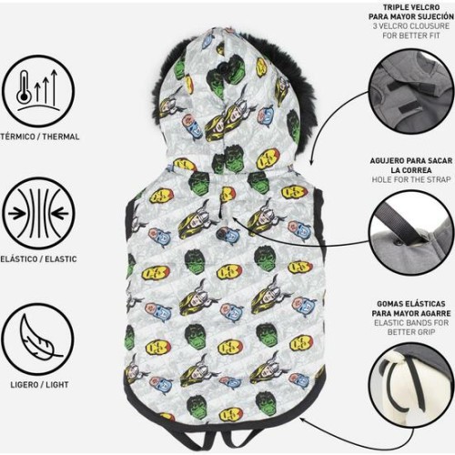 M Avengers Gray Padded Coat for Dogs