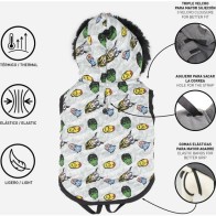 M Avengers Gray Padded Coat for Dogs