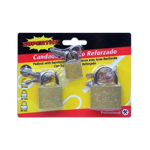 Reinforced Shackle Padlock 20 30 40mm Set of 3
