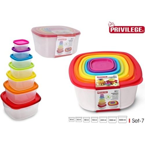 Set de 7 Fiambreras Apilables