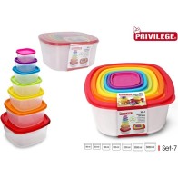 Set of 7 Stackable Food Containers