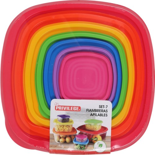 Set of 7 Stackable Food Containers