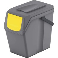 Juego de 3 Cubos de Reciclaje Gris 75 Litros