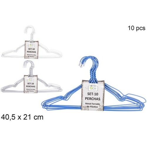 Plastic Coated Metal Hangers 10 Units