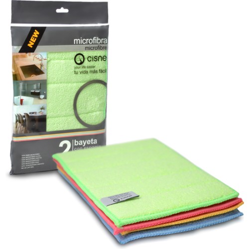 Pack of 2 Microfiber Cloths with Sponge for Cleaning