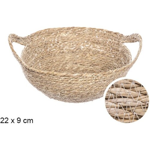 Round Natural Yute Bread Basket with Handles