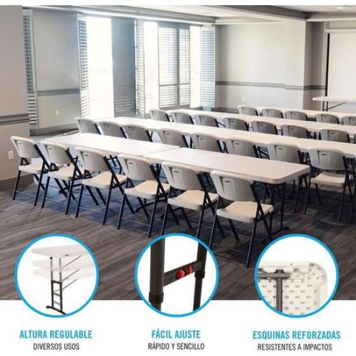 Adjustable Folding Rectangular Table Lifetime