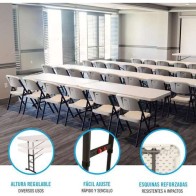Adjustable Folding Rectangular Table Lifetime