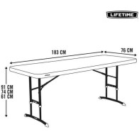 Adjustable Folding Rectangular Table Lifetime