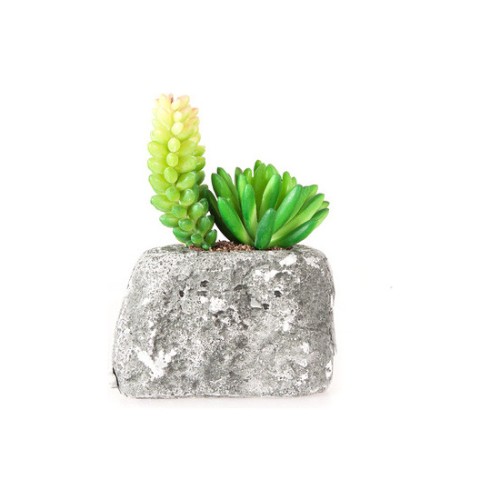 Gray Stone Flower Pot