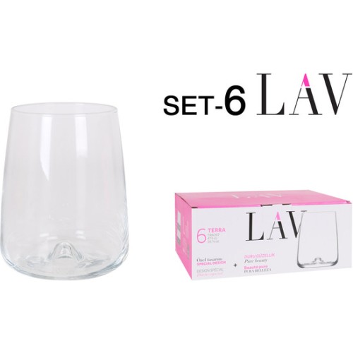 Set of 6 Glasses 475cc Terra