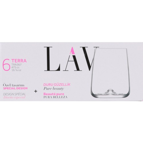Set of 6 Glasses 475cc Terra