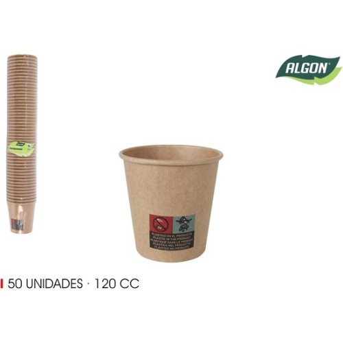 Set de 50 Vasos Carton Kraft 120cc