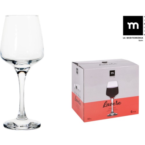 Set of 6 Wine Glasses 330cc Lavere Md - Perfect for Wine Lovers
