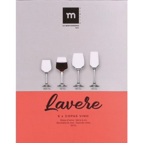 Set of 6 Wine Glasses 330cc Lavere Md - Perfect for Wine Lovers