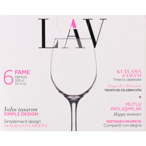 Set de 6 Copas de Vino 300cc