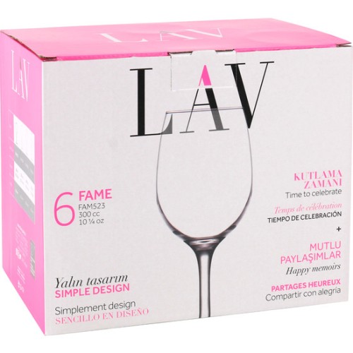 Set de 6 Copas de Vino 300cc