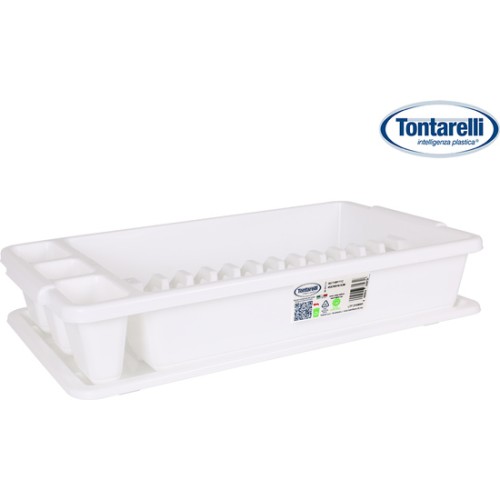 Scola White Dish Drainer + Tray 45x26cm
