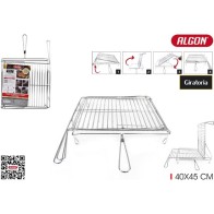 Chrome Rotating BBQ Grill 40x45 Algon BBQ
