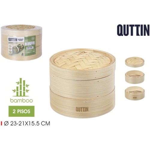 Vaporera Bambu 2 Pisos 2321x15.5cm Quttin