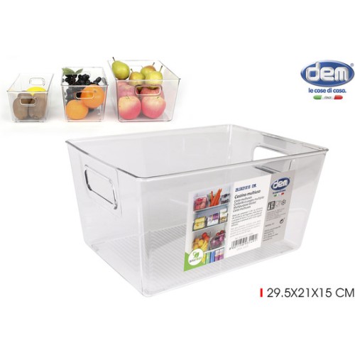Cesta Multiusos Transparente 29.5x21cm Dem
