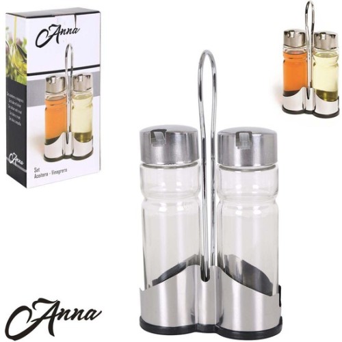 Olive Oil and Vinegar Set with Anna Stand