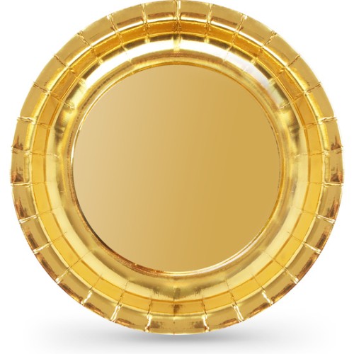 Set-10 Plato Carton Oro Red. 20cm Algon