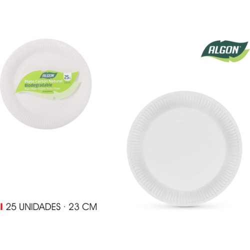 Set de 25 Platos Redondos Naturales - 23cm