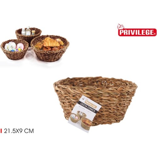 Cone-shaped Wicker Basket 21.5x9cm Privilege