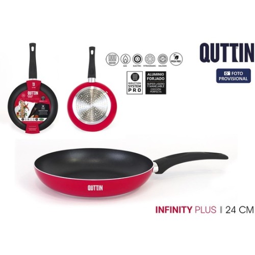 24cm Soft T.infinity Red Frying Pan by Quttin